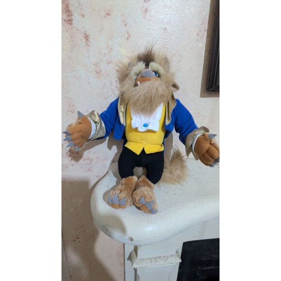 Disney Mattel Beauty and the Beast Plush Vintage 1992 14 Inch Beast Stuffed Doll - Picture 4 of 9